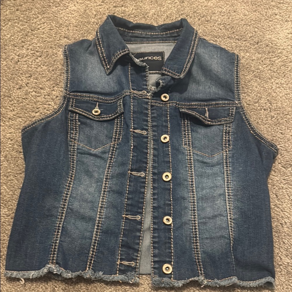 Maurices Classic Blue Denim Vest